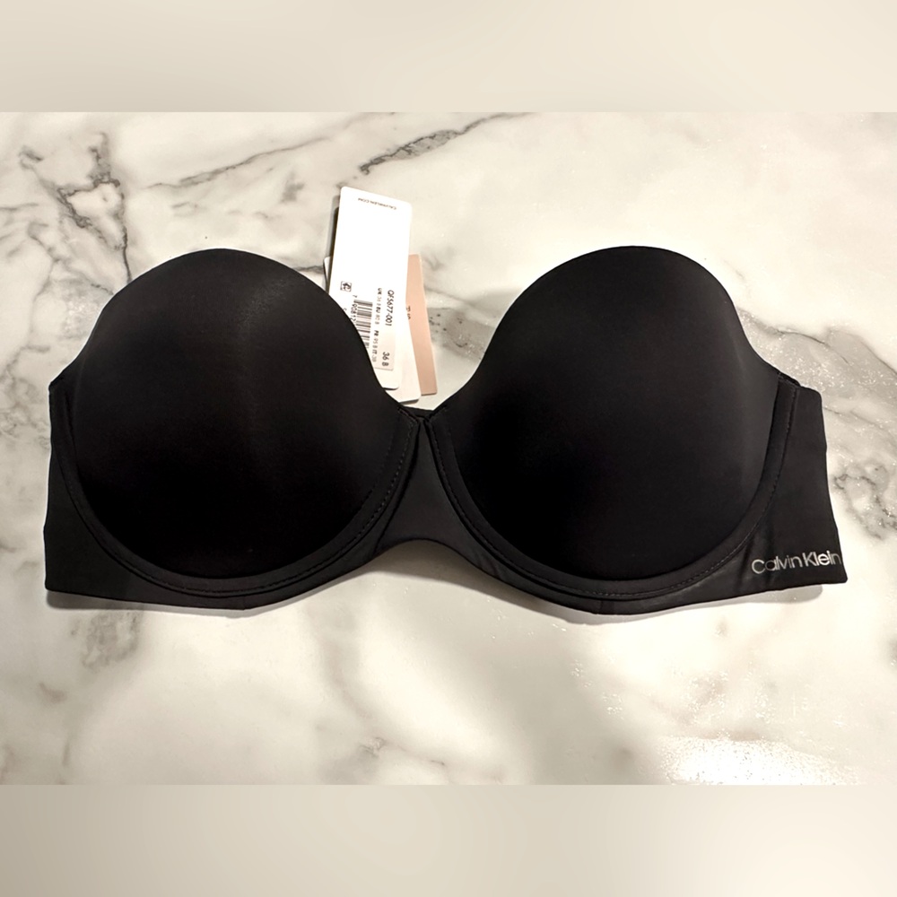 NWT Calvin Klein Black Strapless Push-up Bra, 36B